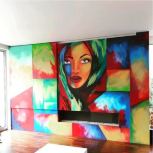 Abstracte muurschilderingen