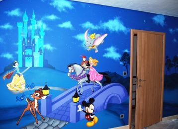 Hertog leeg Vertrouwen op Muurschilderingen met verschillende Disney figuren - Lizart