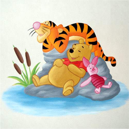 muurschildering winnie the pooh