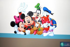 Muurschildering Disney-figuren