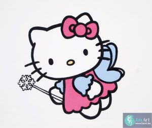 Muurschildering Hello Kitty leest boek