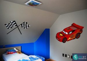 Muurschildering Lightning McQueen