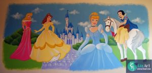 Muurschildering Disney-prinsessen