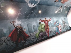 DC Comics Marvel muurschilderij