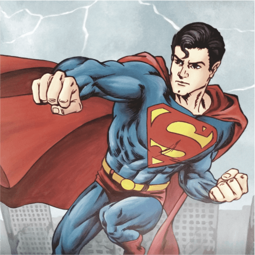 muurschildering superhelden