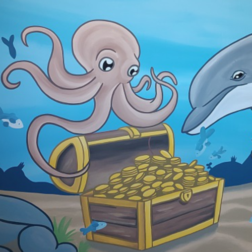 Duiken in fantasie – een onderwater muurschildering voor een kinderkamer